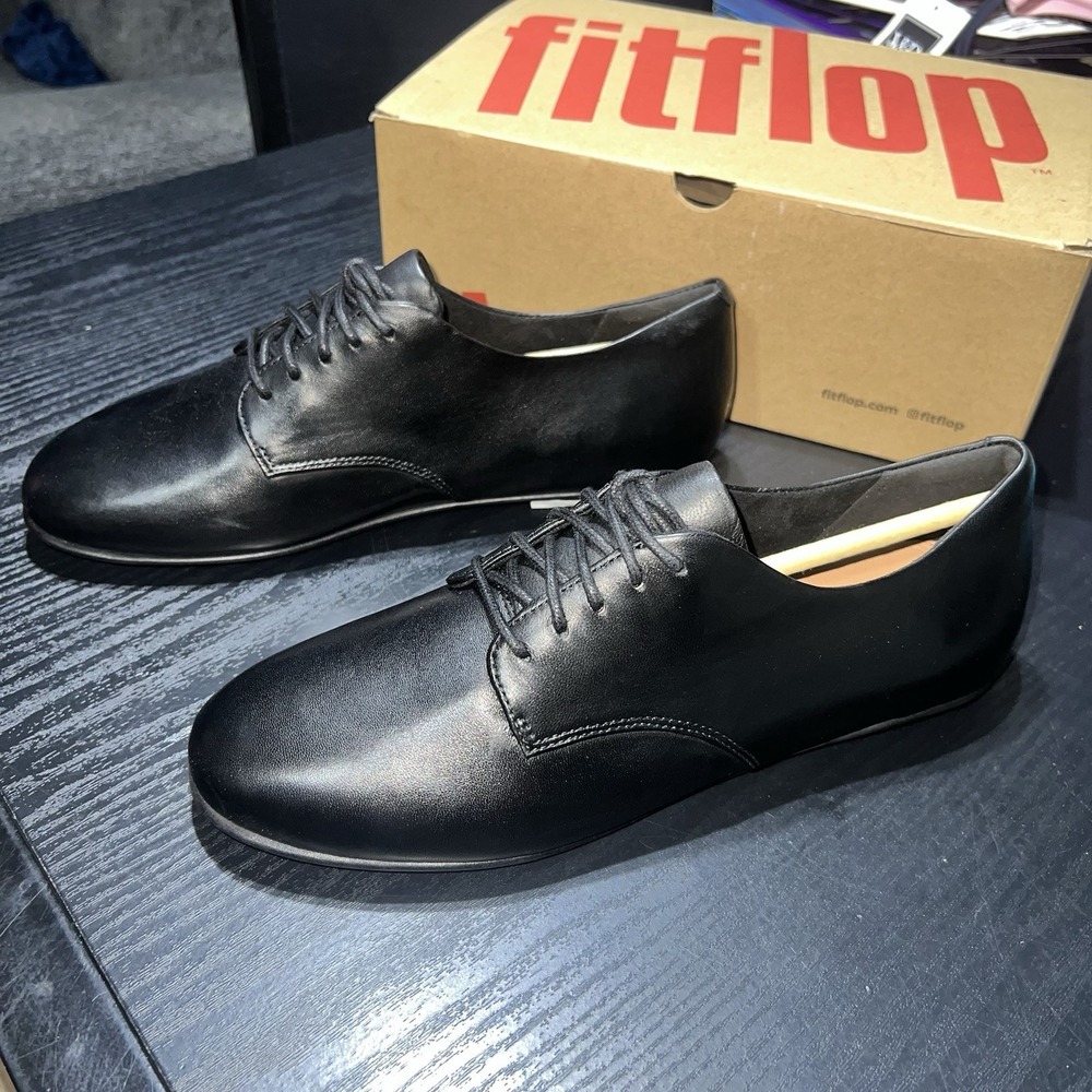 Adeola Leather Lace-Up Derbys AF9-090-070 Black Men's Dress Shoes Size 9 NEW